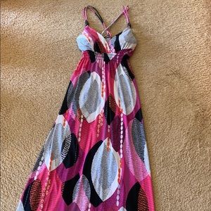 Colorful Thin Strap Maxi Dress